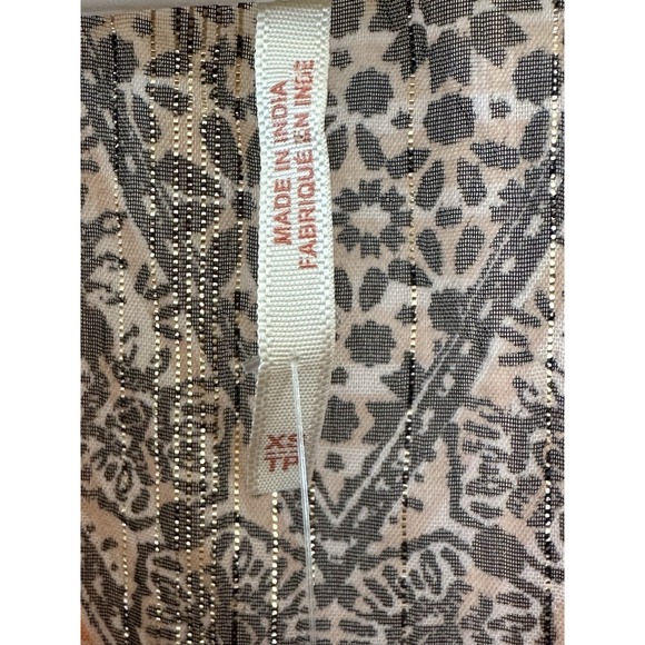 Free People Aliyah Orange Brown High Low Printed Boho Tunic Top Size XS - Picture 4 of 5